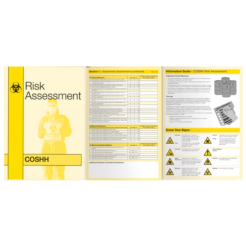 Coshh Risk Assessment Book First Safety
