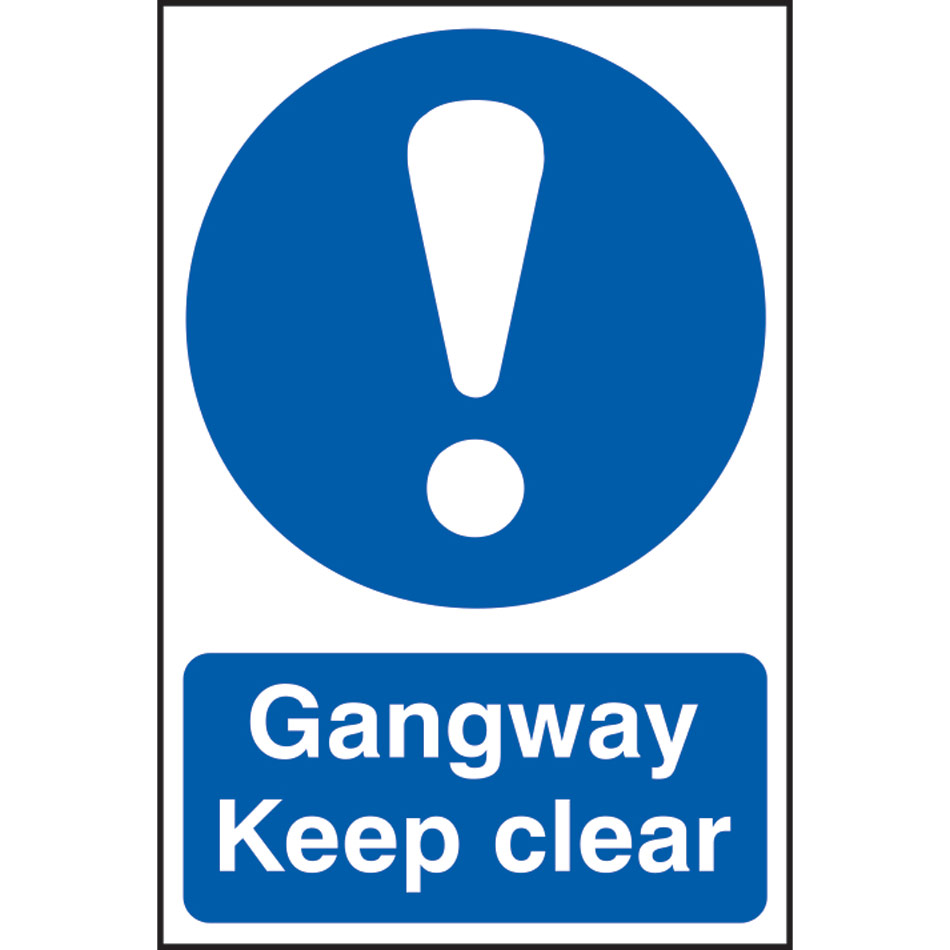 Gangway Keep clear - PVC (200 x 300mm)