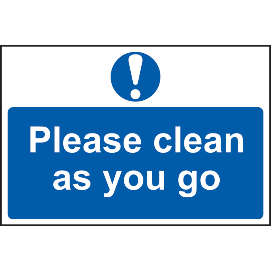 Please clean as you go - PVC (300 x 200mm)