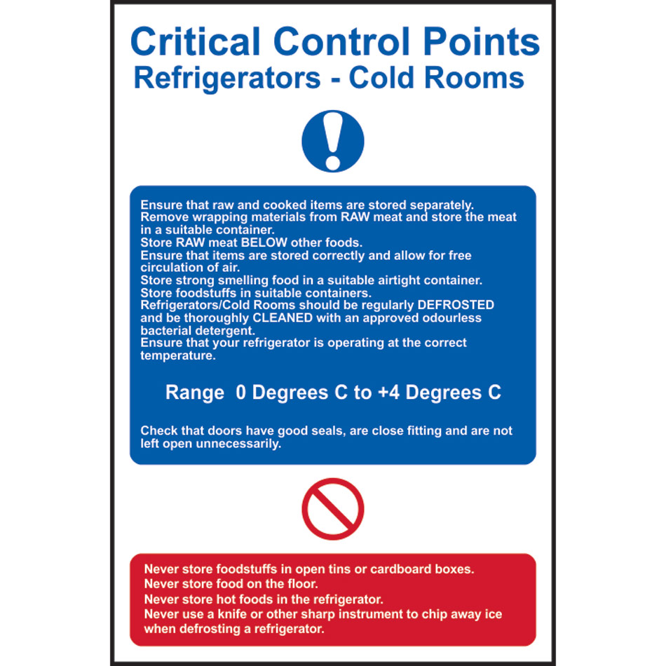 C.C.P Refrigerators - Cold rooms - PVC (200 x 300mm)