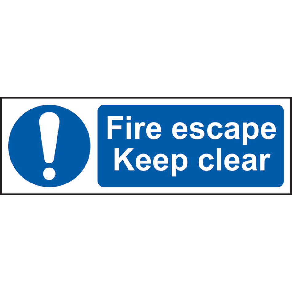 Fire escape Keep clear - SAV (600 x 200mm)