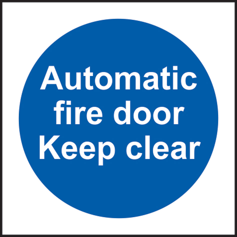 Automatic fire door Keep clear - RPVC (100 x 100mm)