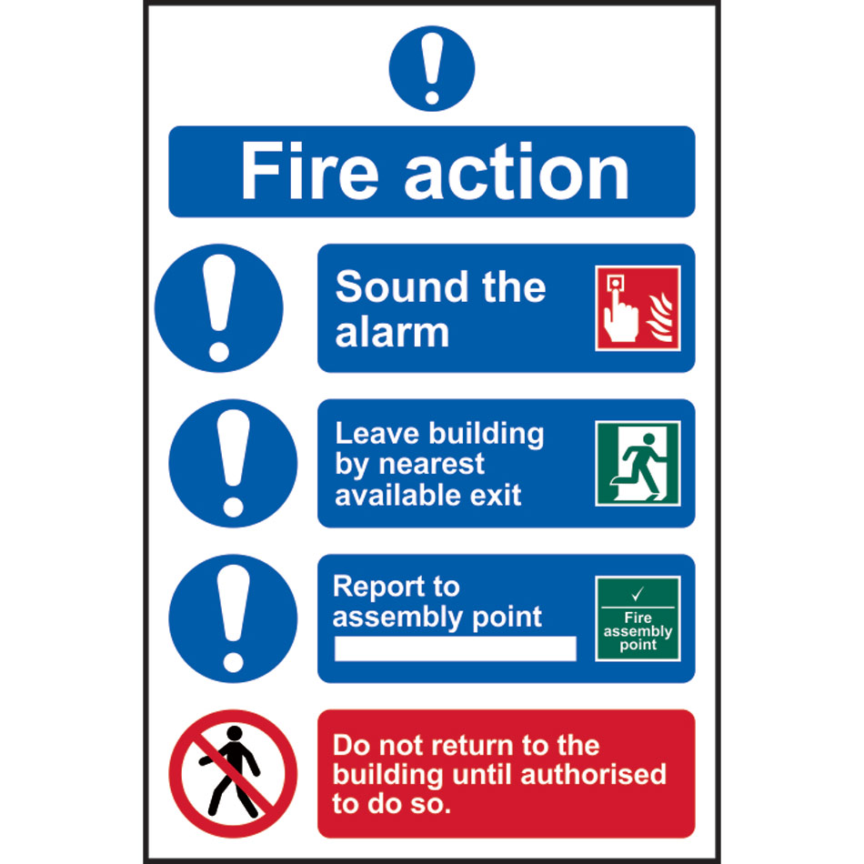 Fire action procedure - SAV (200 x 300mm)