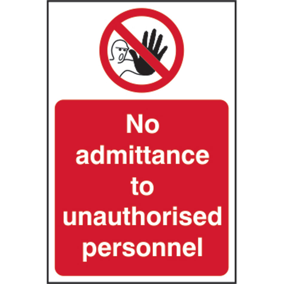 No admittance to unauthorised personnel - SAV (200 x 300mm)