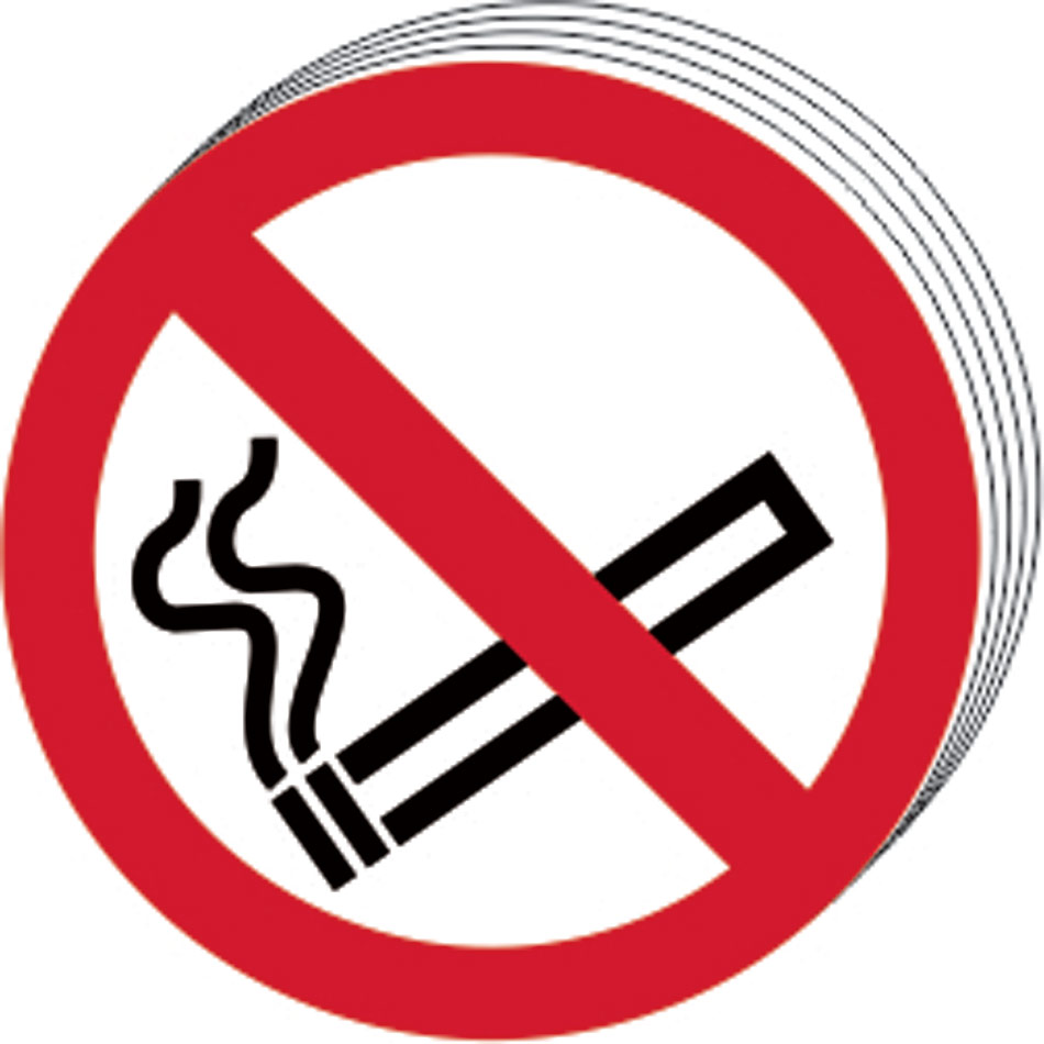 No smoking symbol 75mm dia. pack of 24 - SAV (200 x 300mm)