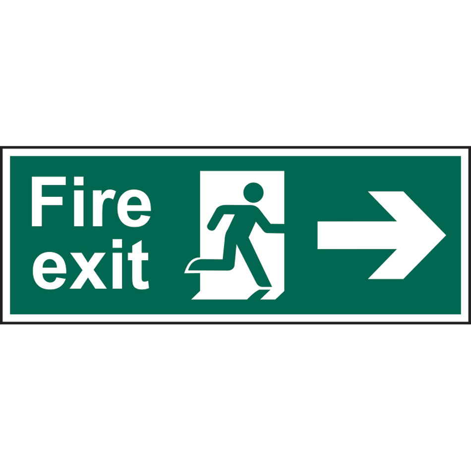 Fire exit (Man arrow right) - SAV (400 x 150mm)