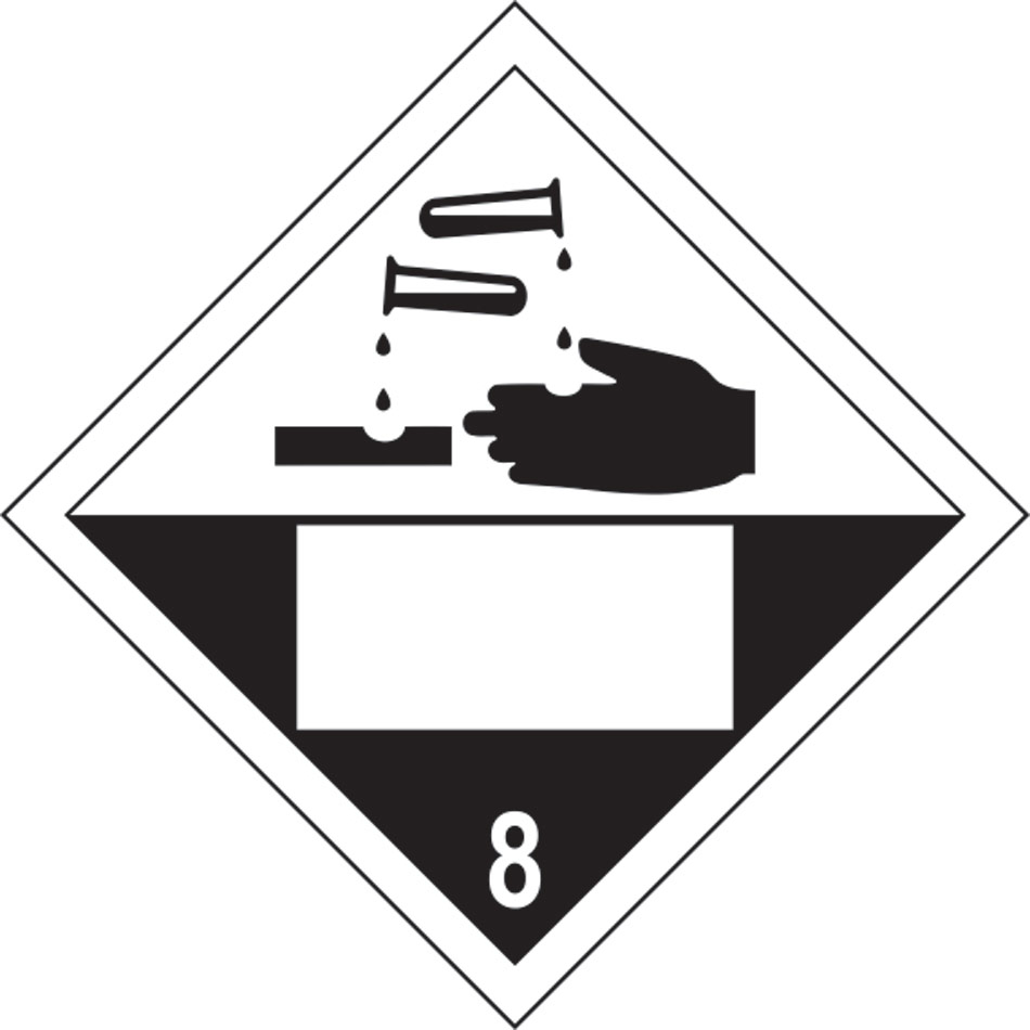 Corrosive 8 Symbol - SAV Placard (250 x 250mm)