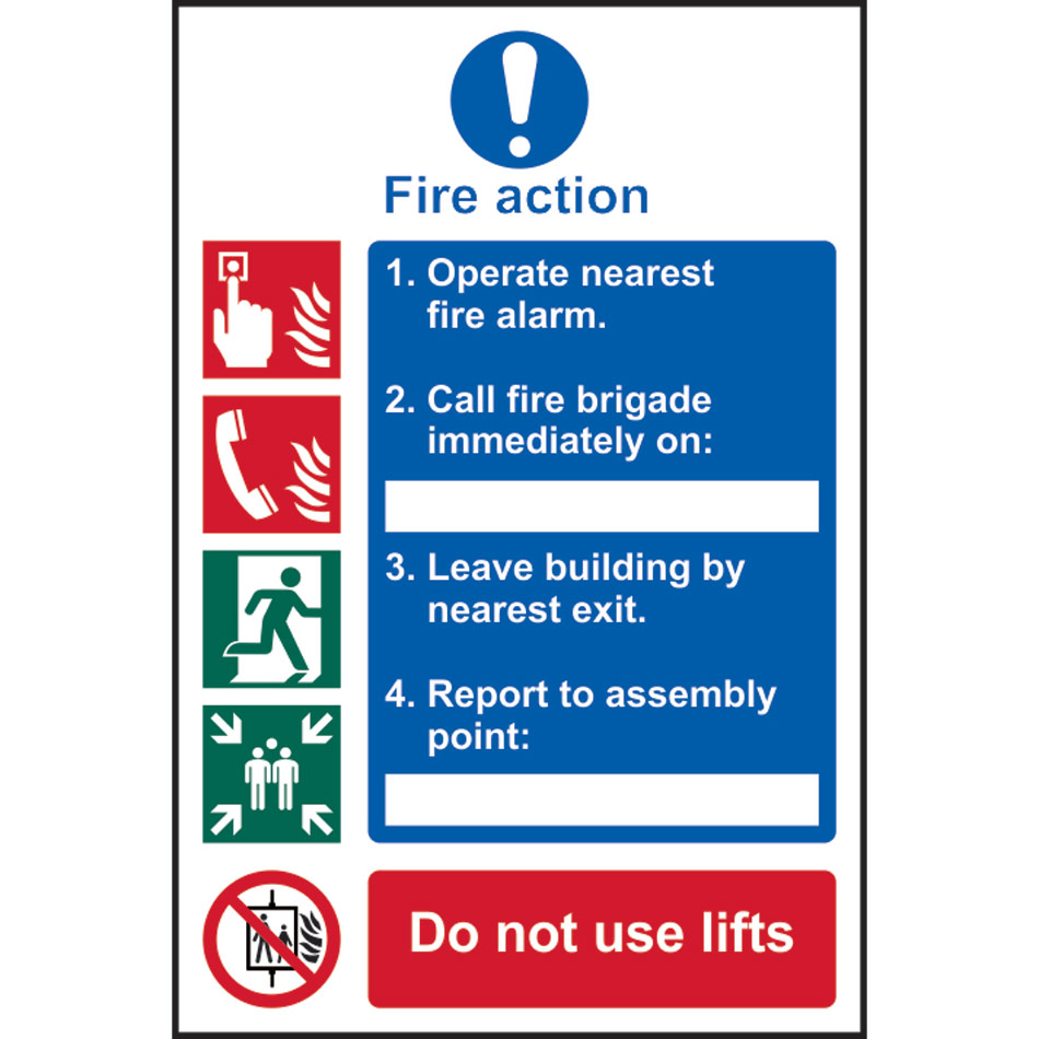 Fire action procedure - SAV (200 x 300mm)