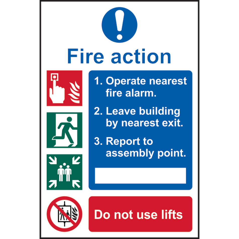 Fire action procedure - SAV (200 x 300mm)