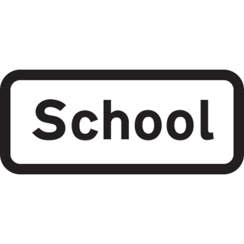 439 x 188mm Dibond 'School' Road Sign (with channel)