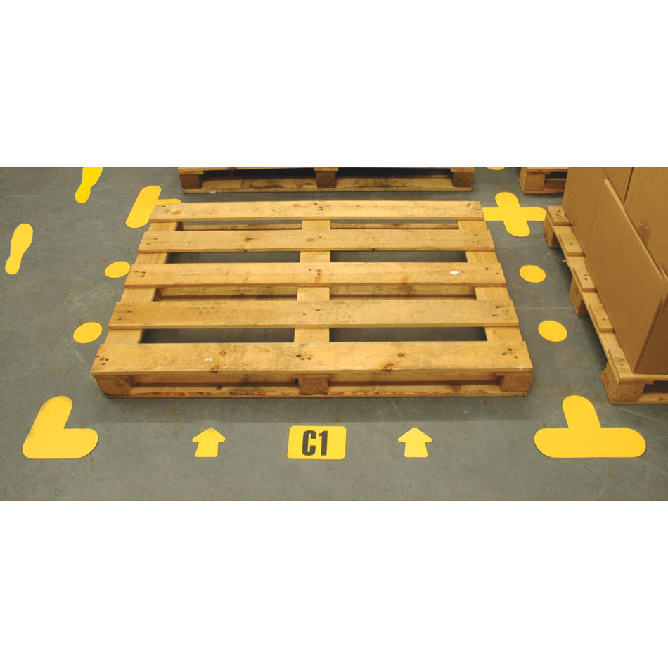 Warehouse Floor Signalling 'arrow' - Pack of 100 -  (90 x 90mm)