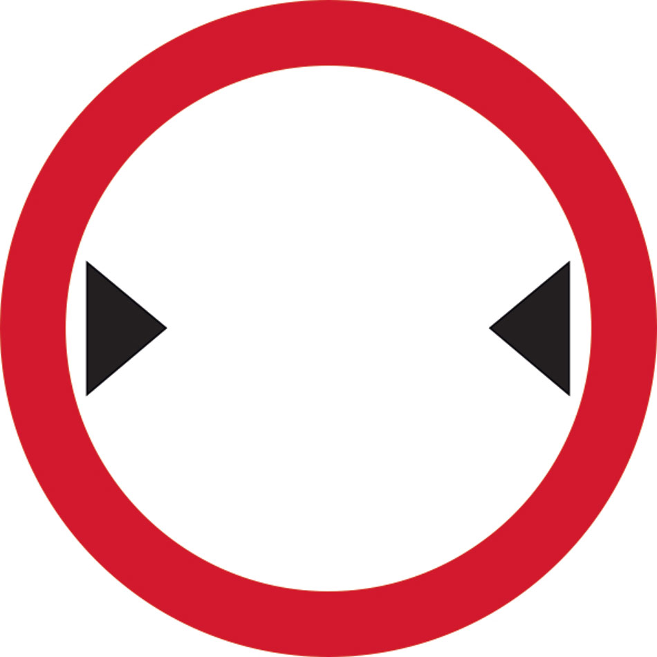 450mm dia. Dibond 'Width Restriction...' Road Sign (with channel)