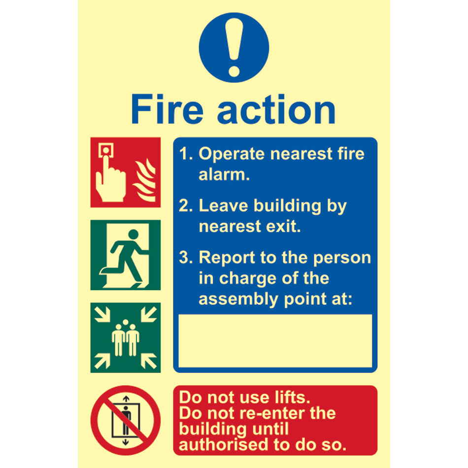 Fire action procedure - PHS (200 x 300mm)