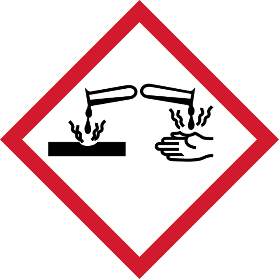 GHS corrosive symbol - SAV (100 x 100mm) 