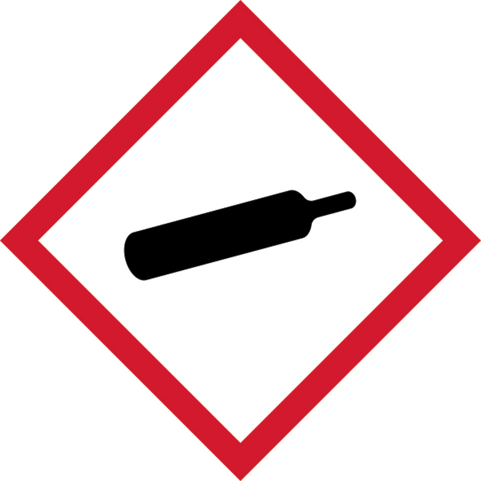 GHS compressed gas symbol - SAV (100 x 100mm) 