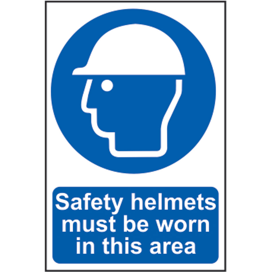 Safety helmets must be worn in this area - PVC (400 x 600mm)