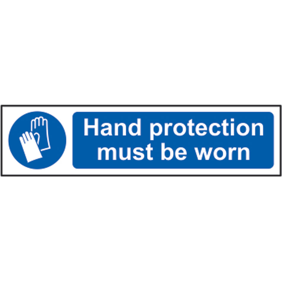 Hand protection must be worn - PVC (200 x 50mm)