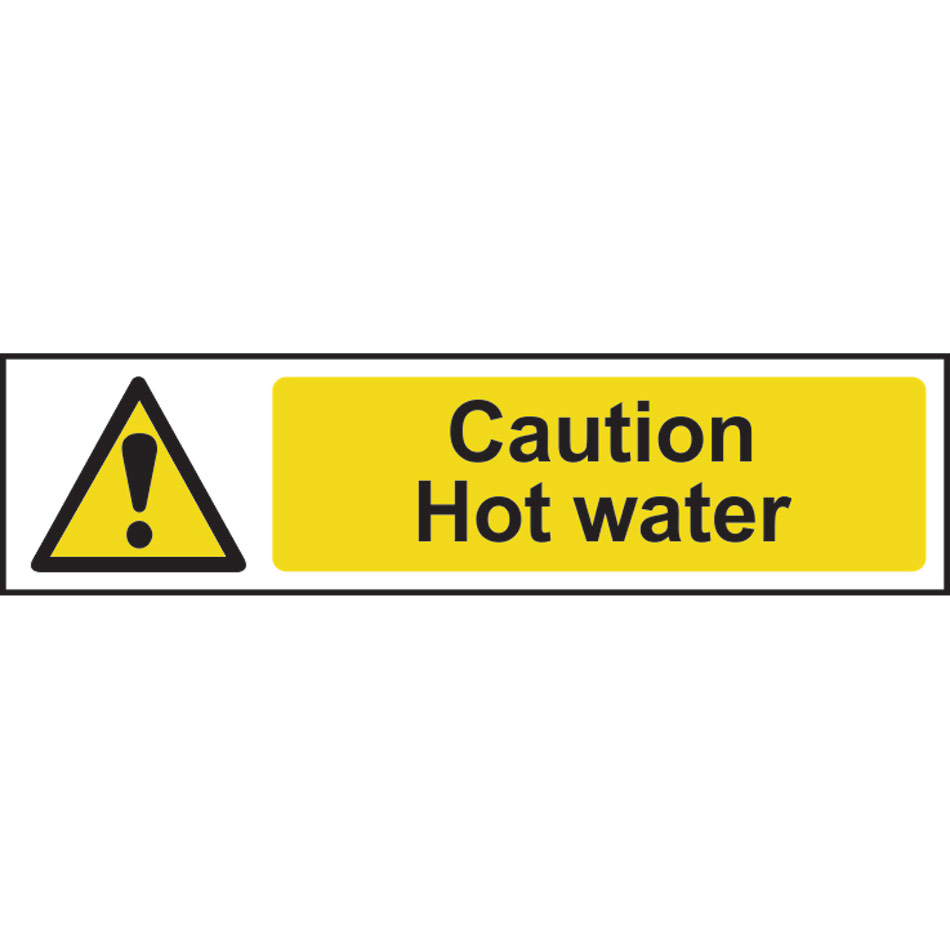 Caution Hot water - PVC (200 x 50mm)