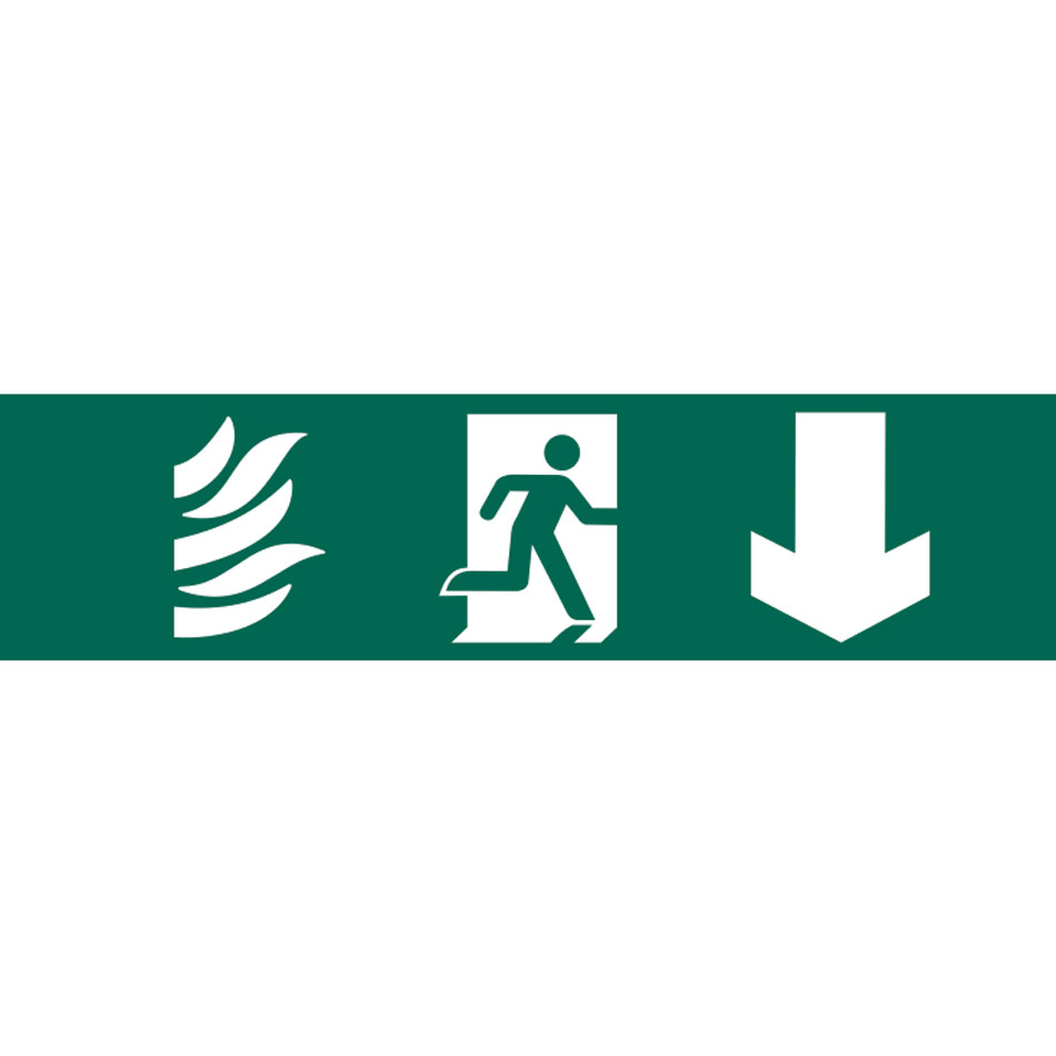 Running man arrow down - PVC (200 x 50mm)