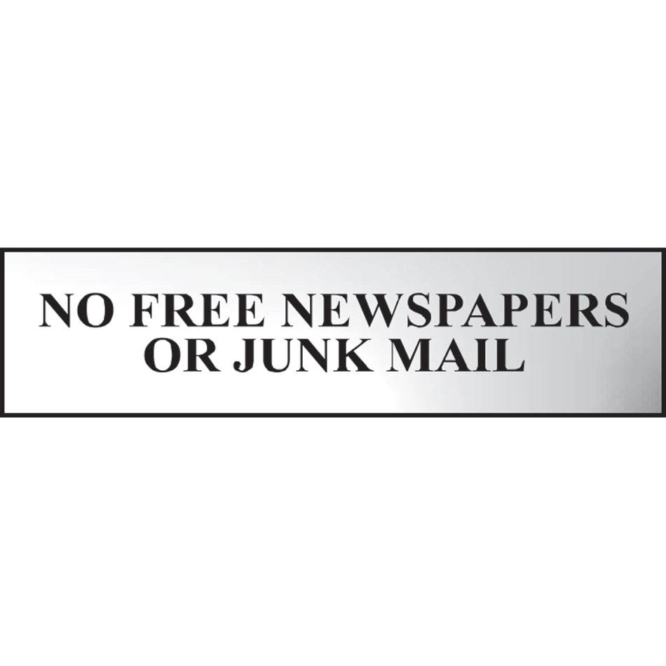 No free newspapers or junk mail - CHR (200 x 50mm)