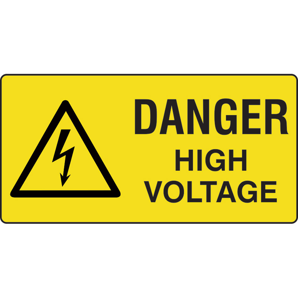 Danger high voltage - Labels (50 x 25mm Roll of 500)