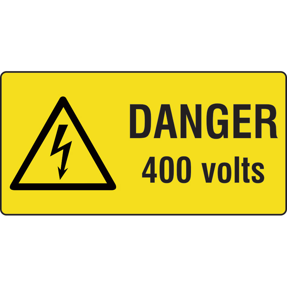 Danger 400 volts - Labels (50 x 25mm Roll of 1000)