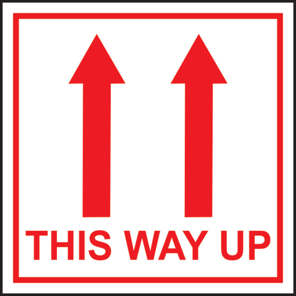 This way up arrows - Labels (100 x 100mm Roll of 250)