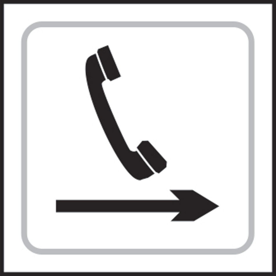 Telephone graphic arrow right - Taktyle (150 x 150mm)